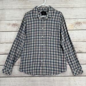 Rails Wyatt Plaid Button Down Shirt Mens Large Blue White Coral Long Sleeve